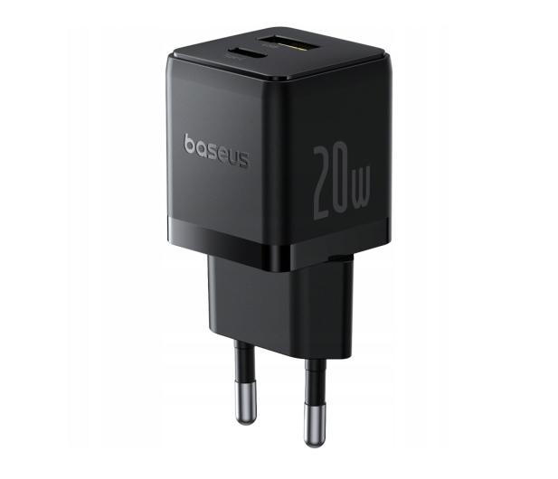 Baseus Ładowarka sieciowa Palm 20W USB-C USB-A - czarna - 1502176 - zdjęcie